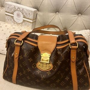 (SOLD) Louis Vuitton Brown Monogram Bag with Tan Leather